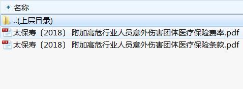 太保寿2018附加高危行业人员意外伤害团体医疗保险条款费率.rar