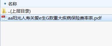 阳光人寿关爱e生G款重大疾病保险费率表.rar