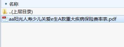 阳光人寿少儿关爱e生A款重大疾病保险费率表.rar