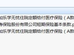 国寿附加乐学无忧住院定额给付医疗保险A款条款费率.rar