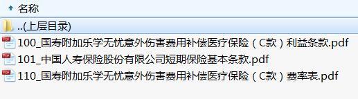 国寿附加乐学无忧意外伤害费用补偿医疗保险C款条款费率.rar