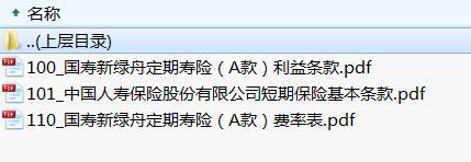 国寿新绿舟定期寿险A款条款费率.rar