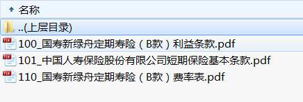 国寿新绿舟定期寿险B款条款费率.rar