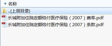 长城附加住院定额给付医疗保险2007条款费率.rar