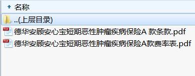 德华安顾安心宝短期恶性肿瘤疾病保险A 款条款费率.rar