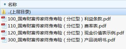 国寿财富传家终身寿险分红型利益条款费率现金价值说明书.rar