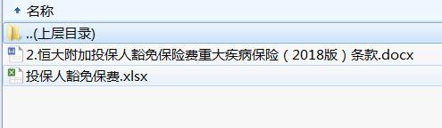 恒大附加投保人豁免保险费重大疾病保险2018版条款费率.rar