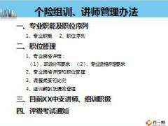 个险组训讲师管理办法18页.ppt