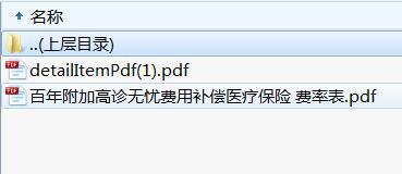 百年附加高诊无忧费用补偿医疗保险条款费率表.rar