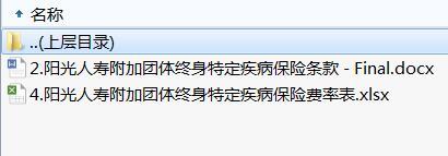 阳光人寿附加团体终身特定疾病保险条款费率.rar