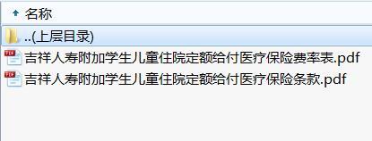 吉祥人寿附加学生儿童住院定额给付医疗保险条款费率.rar
