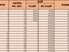 阳光人寿鑫享阳光终身寿险利益演示.xlsx 
