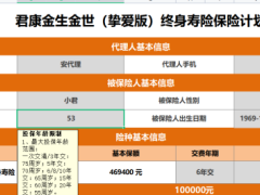 君康人寿金生金世挚爱版终身寿险计划书.xlsm