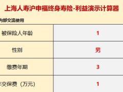 上海人寿沪申福终身寿险利益演示计算器.xlsx