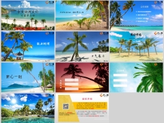 夏天蓝色天空椰树沙滩早会流程模板11页.pptx 