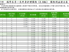 瑞华乐享一生终身护理保险2.0版保险利益演示表.xlsx
